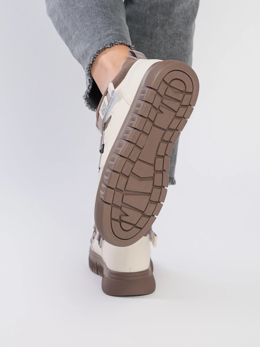 Ботинки в стиле колор-блок со шнуровкой на липучке